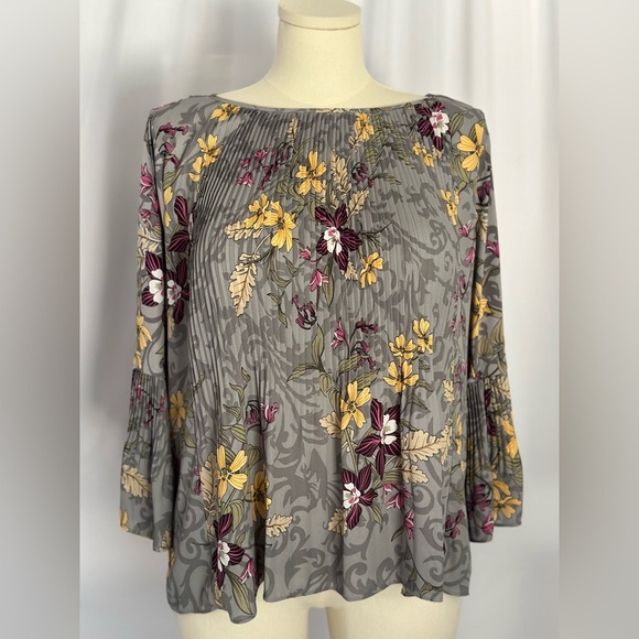 Charter Club Floral Print Smocked 3/4 Sleeve Tunic (840) - Picture 1 of 12